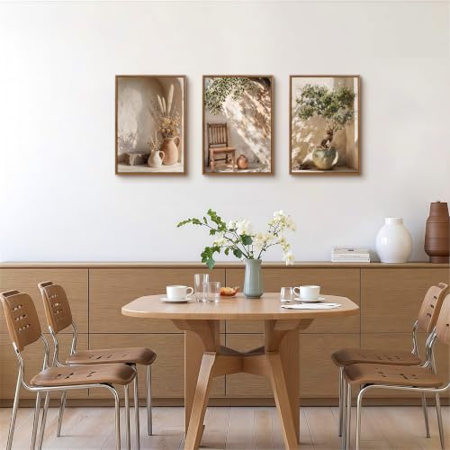 3 Pcs Framed Wabi Sabi Wall Art Neutral Earth Tone Canvas Prints 12x16 inch - color: Neutral Earth Tone, size: 12"x16"x3Pcs