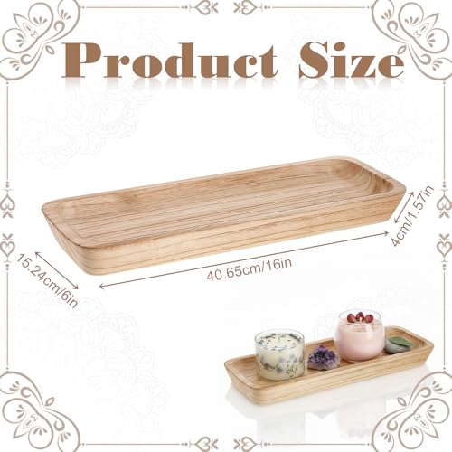 Decorative Wood Dough Bowl, 16" Wooden Dough Bowl for Home Decor Long Narrow Wooden Tray Wood Bowl for Table Centerpiece Decorations