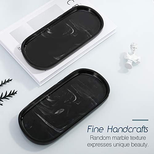 Luxspire 10" Oval Bathroom Tray for Countertop Organizer, Ink Black - color: E - Ink Black, style: Small