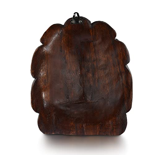 AeraVida Hand Carved Raintree Wood Wall Decor Panel Native Inspired 14 Inch Thick Wooden Home Accent Handmade Thailand Artisan Art