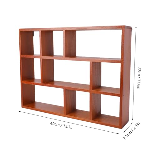Shadow Box Display Shelf, Wall Mounted Wooden Rustic Floating Shelves, 9 Slot Freestanding Cabinet Display Case Organizer for Farmhouse Decor