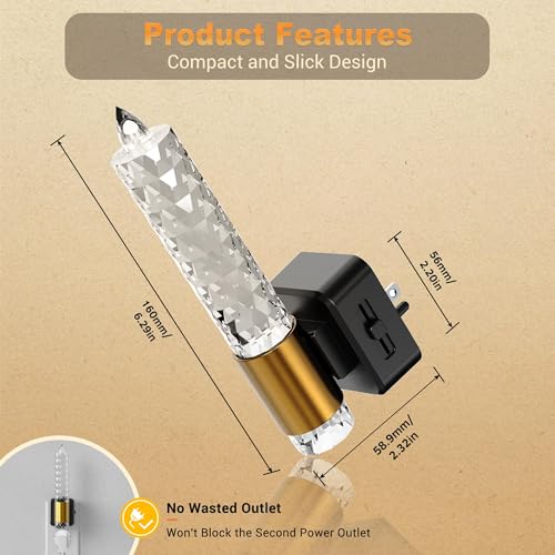 JandCase Night Light, Flameless Candle Amber Night Lights Plug into Wall - color: Bubble