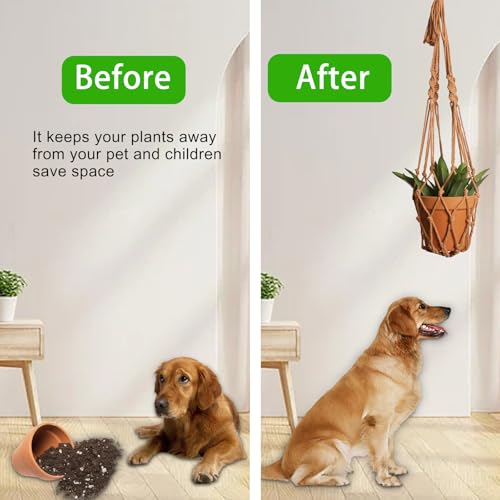Artilady Macrame Hanging Planter for Indoor Plants Boho Plant Hanger Holder - color: Orange