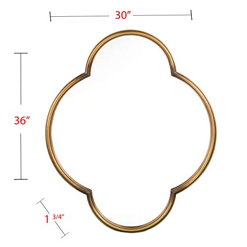 SEI Furniture Holly & Martin Willis Decorative Wall Mirror, Geometric Frame, Metallic Gold