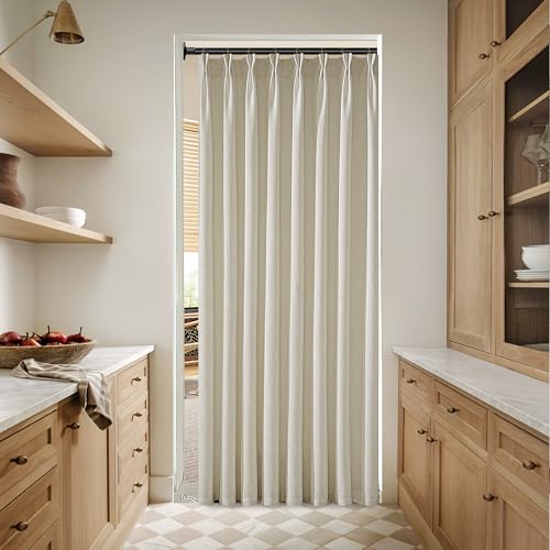 Semi Sheer Flax Linen Blend Pinch Pleat Beige Linen 72 Inch Curtains 50W - color: Linen, size: 50"W x 72"L (Pack of 2)