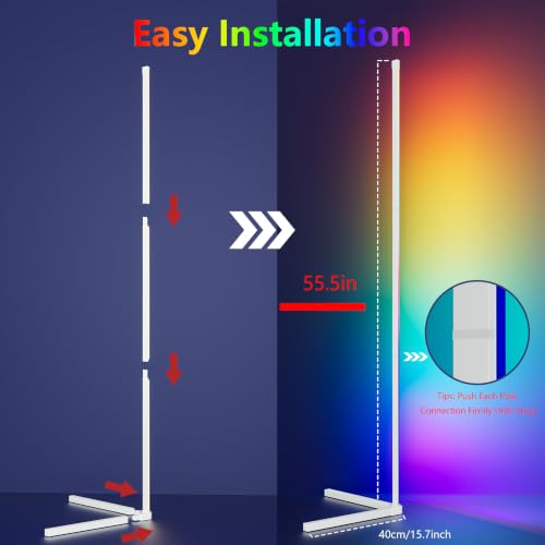 LED Corner Lamp, Color Changing Standing Lamp,White