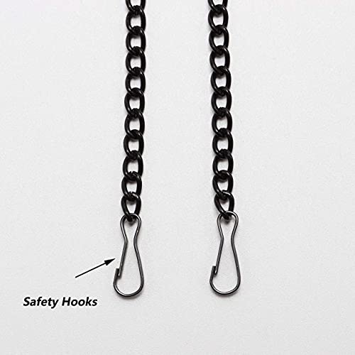 Bieye Chain003 25-Inch Black Hanging Chain with Suction Cup Hook - size: Black 25-inches with Suction Cup