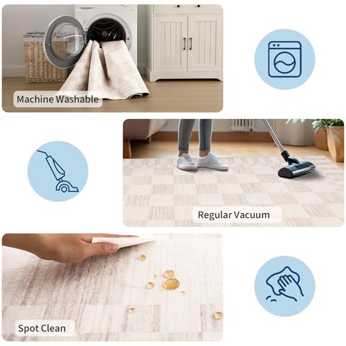 GarveeHome 2x6 Kitchen Runner Rug Non Slip Washable Runner Rug for Hallway - color: Beige, size: 2' x 6' (Rectangular)