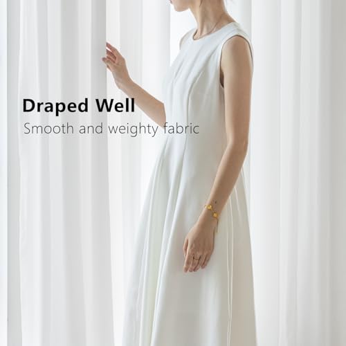 Non-See-Through White Privacy Sheer Curtains 42 x 63 Inch Long - color: White, size: 42"W x 63"L (Pack of 2)
