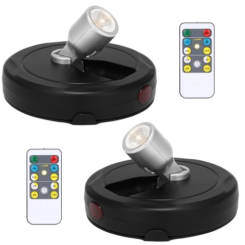 LED Spotlight Battery Operated, Accent Light for Indoor Plant Tree - color: Black+Silver