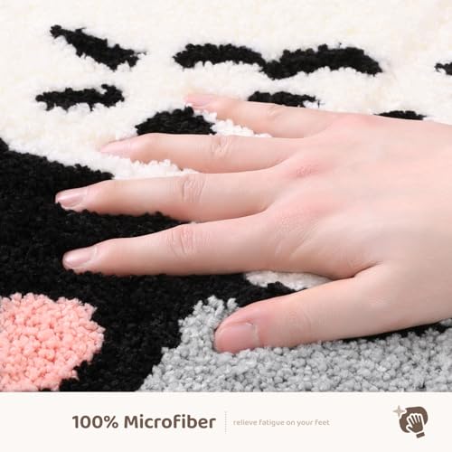Molesun Cat Bath Mat 20x31, Soft Absorbent Microfiber Bath Rugs - color: Hello, size: 20" x 31"