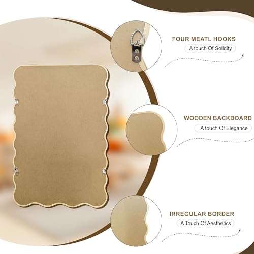 Wavy Mirror for Wall, 30"x20" Bathroom Vanity Mirror - size: 30"L x 20"W