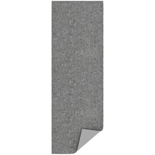 Ottomanson Door Mat Indoor Entryway Runner Rug – Non-Slip Durable Low-Pile Runner with Stain-Resistant Surface, 20" x 59", Gray - color: Grey