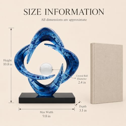 Abstract Art Sculpture, Resin Gold Decorative Statue, Modern White Ornaments for Living Room, Decorativas Modernas for Coffee Table/Entryway/Office Collectibles (Blue foil) - color: Blue Foil