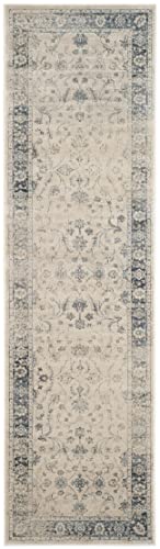 SAFAVIEH Vintage Collection Runner Rug - 2'2" x 6', Stone & Blue, Oriental Distressed Viscose Design, Ideal for High Traffic Areas in Living Room, Bedroom (VTG120-7440) - color: Stone/Blue, size: 2'2" x 6' (Runner)