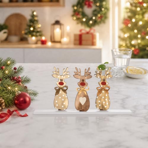 Smile Wooden Sign Christmas Winter Decor - style: Reindeer