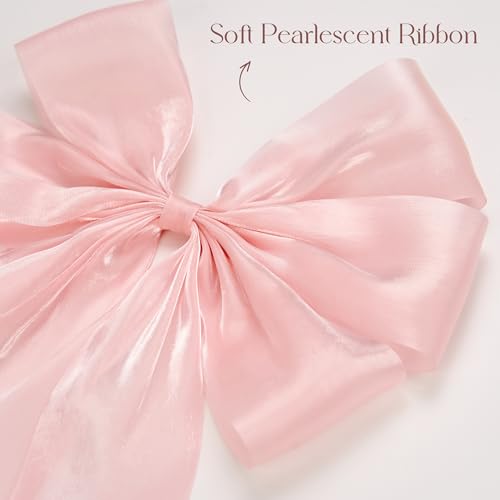 16pcs Pink Coquette Bow Wall Decor - Satin Silk Ribbon Bow Garland Banner for Girls Birthday, Baby Shower Photo Backdrop, Aesthetic Room Decor & Gift Wrapping (Sticky Dots Included) - color: Pink Stain Silk, 16 Pcs