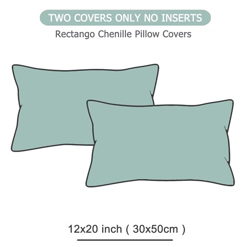 GAWAMAY Decorative Corduroy Throw Pillow Covers 12x20 Aqua Blue 2 Pack - color: Aqua Blue, size: 20" x 12" (Pack of 2)