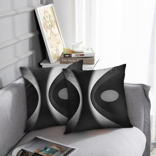 Emvency Throw Pillow Covers Set of 2, 18 x 18 Inch, Abstract Modern Striped - color: Black and Grey 1, size: 18" x 18" (Pack of 2)