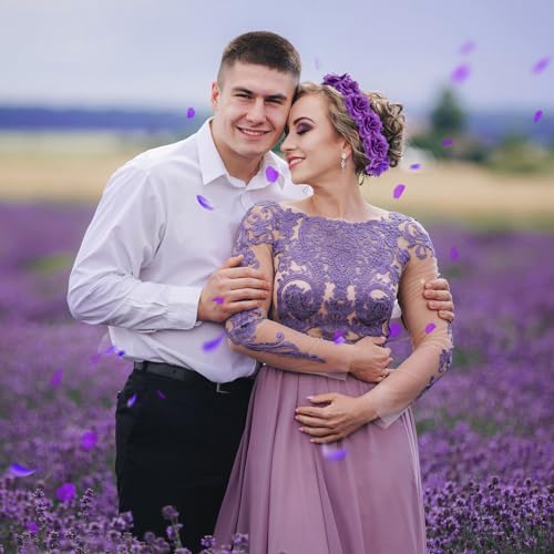 Yunlly 100 Pcs Artificial Flower for Wedding, Purple - color: Purple