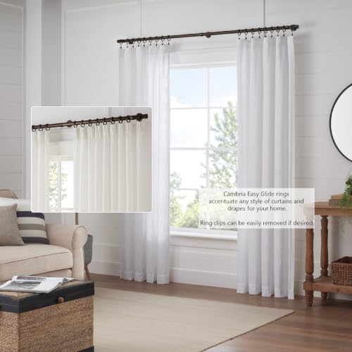 Cambria Designer 2" Oil Rubbed Bronze Quiet Glide Curtain Rings 18 Pack - color: Oil Rubbed Bronze, size: Large 2 in