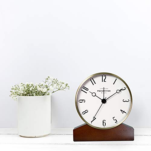 Presentime Mozart Mantel Alarm Clock - color: Hamilton Gold Finish, size: 6*5.5 inch
