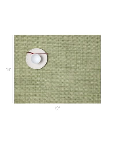 Chilewich Mini Basketweave Placemats, Woven Rectangle Placemats Set of 4 - color: Dill, size: 14"x19"