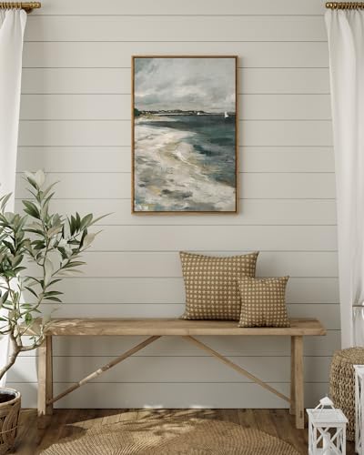 InSimSea Framed Canvas Prints Art Vintage Decor, Storm Clouds Vintage Coastal Wall Decor, Large Prints, Traditional Scenic Pictures for Bathroom Bedroom Farmhouse Office Decoration, 20"x30" - color: Storm Clouds, size: 30"L x 20"W