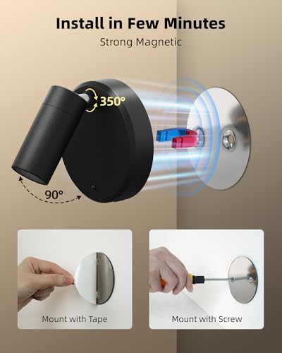 EZVALO Indoor Spotlights, Picture Lights for Wall, Plant Up Lights - color: Black