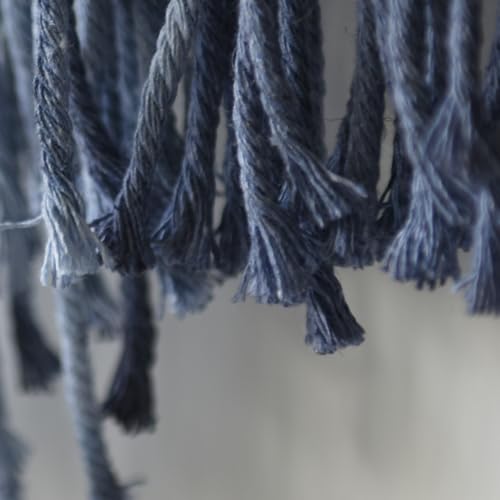 Macrame Wall Hanging Blue Large Hand-Dyed Ombre Fiber Tapestry 57"W*39"L - color: Blue