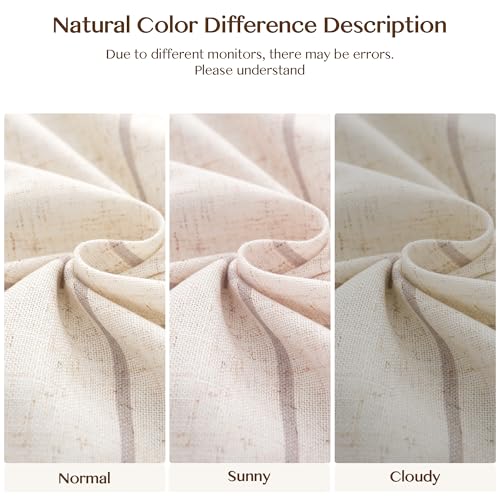 THREE GIRLS Pinch Pleated Plaid Curtains Blackout Linen Gingham Curtains for Living Room,Bedroom Checkered 100 Inches Long Double Layer 2 Panels Set Luxury and Modern Printed Design Darkening - color: Linen, size: 40"W x 100"L (Pack of 2)