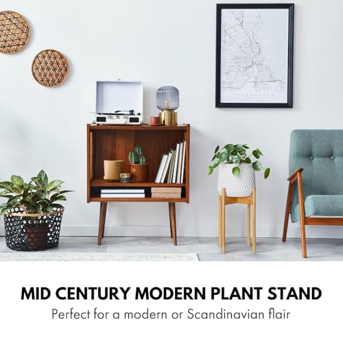 Fox & Fern Mid Century Plant Stands for Indoor Planters, Bamboo, 10 Inch - color: Light Brown, size: 10 Inch