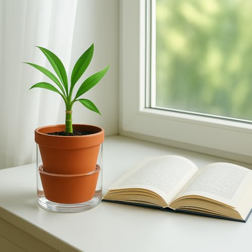 D'vine Dev Self Watering Terracotta Planter Pot, 4 in, 37-X-A-1 - color: Terracotta, size: 4 Inch