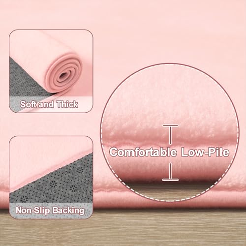 Amearea Modern Washable Runner Rugs, 2x4 Feet Pink Bedroom Runner Rug - color: Pink, size: 2' x 4' (Runner)