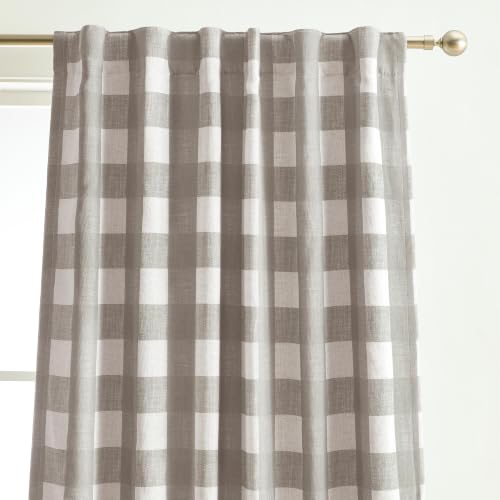 Grainger Rod Pocket Back Tab Window Curtain Panel, Gray - 52" W x 63" L - color: Grey, size: 52"W x 63"L (Pack of 1)