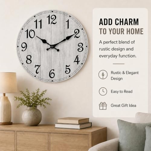 10 Inch Wall Clock, Silent Battery Operated Analog Clock, Grey - color: B-grey Retro, size: 10"