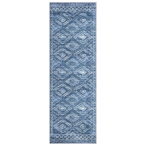 KILOCOCO Washable Runner Rug 2x6 ft Hallway Runners, Stonewashed Blue - color: Stonewashed Blue, size: 2' x 6' (Runner)