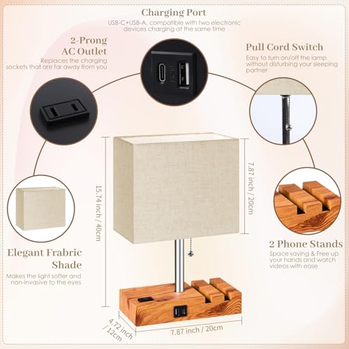Smart RGB Dimmable Table Lamp Compatible with Alexa&APP&Remote Control, Wood Base - color: Wood, size: 1 Pack