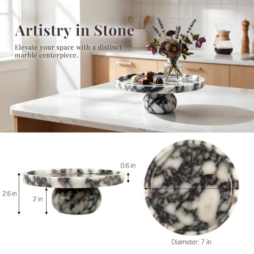 Marble Tray for Bathroom Calacatta Decorative Vanity Round Circle Vlola