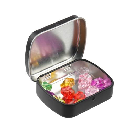 4pcs Mini Tin Can Metal Tin Box Container, Black - color: Black