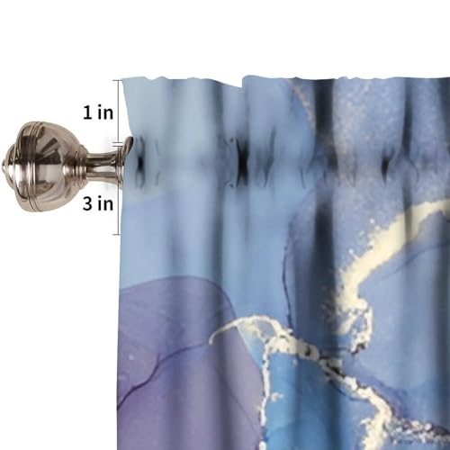 Abstract Marble Window Valance, Modern Luxury Multicolor Marble Abstract Liquid Art Print Blackout Short Curtain for Cafe Bedroom Living Room Kitchen, 54x18inch - color: Marble-1