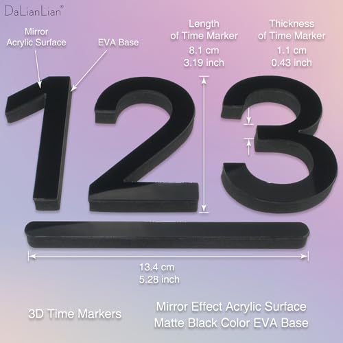 DIY Wall Clock, 3D Mirror Effect, Adjustable up to 65 in, Blue - color: Blue