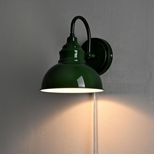 Mini Gooseneck Wall Sconce, 2-Way Mount with Switch, Green - color: Green