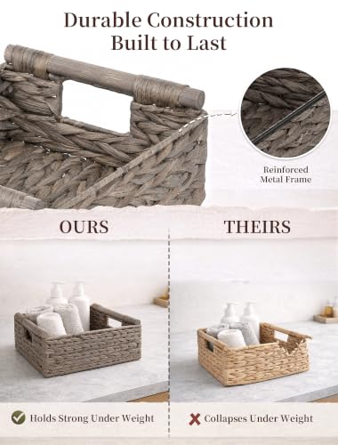Wicker Basket, Large Basket for Gift Baskets Empty, 13.4x9.5x4.7in - color: Gray, size: Medium