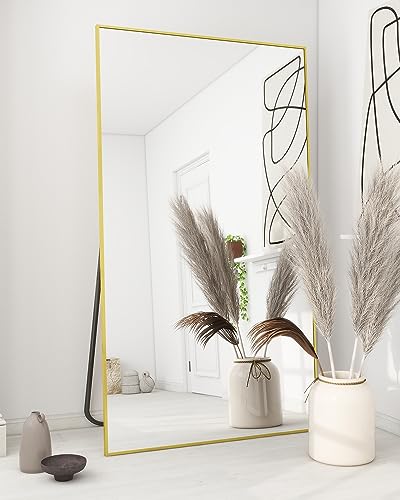Koonmi 76"x34" Floor Mirror Full Length, Large Gold Mirror - color: Gold, size: 76"L x 34"W