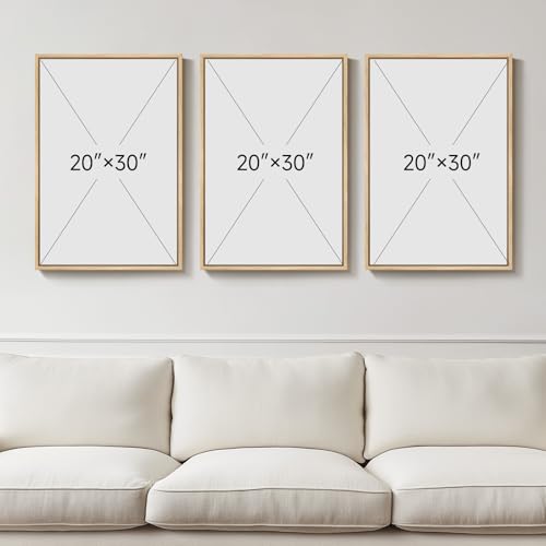 Large 3D Framed Neutral Abstract Wall Art Set of 3, Modern Artwork 20x30 In - color: Neutral --B, size: 20"w X 30"h X 3pcs