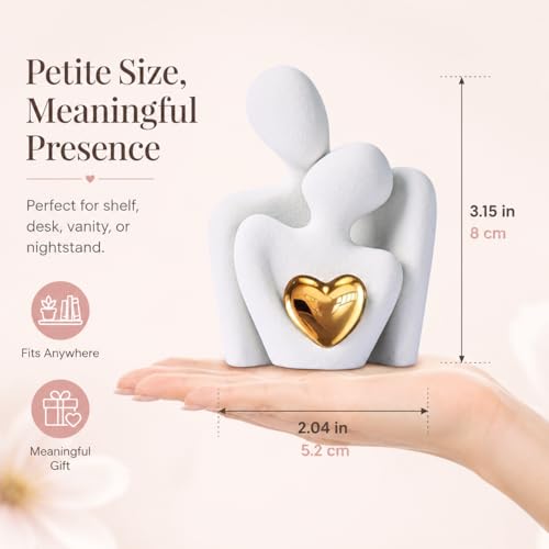Mini Couple Statue Tv Stand Decor Items for Living Room Home Decor,Bedroom Decor for Couples Sculpture for Anniversary Wedding,Love Gifts for Couples 2026,Knick Knacks for Shelve (White, 3.15in) - color: White, size: 3.15in