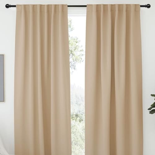 Black Curtain Rods for Windows 66 to 120, Adjustable Length, Heavy Duty Steel Rod, Wall Mounted, 120 Inch - color: Black, size: 66 to 120 inch