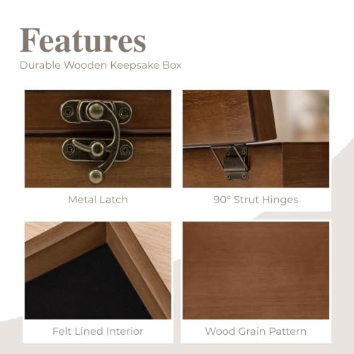 WE Games Old World Wooden Keepsake Box - color: Walnut, size: Small