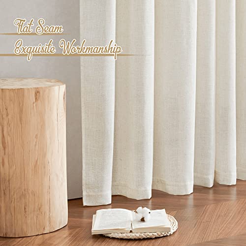 NICETOWN Flax Linen Curtains 84 Inch Long, Burlap, W52xL84, 2 Panels - color: Linen, size: 52"W x 84"L (Pack of 2)